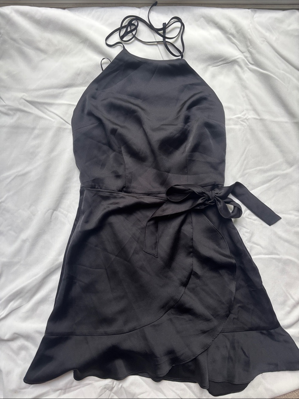 Abercrombie & Fitch Black Halter Wrap Mini Dress